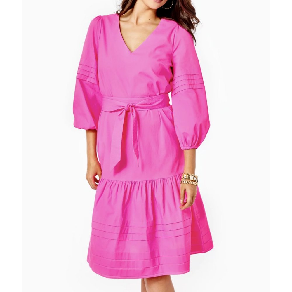Lilly Pulitzer Laylee Knee Length Dress Plumeria Pink - Size XXS or Small - $198 - Picture 4 of 9